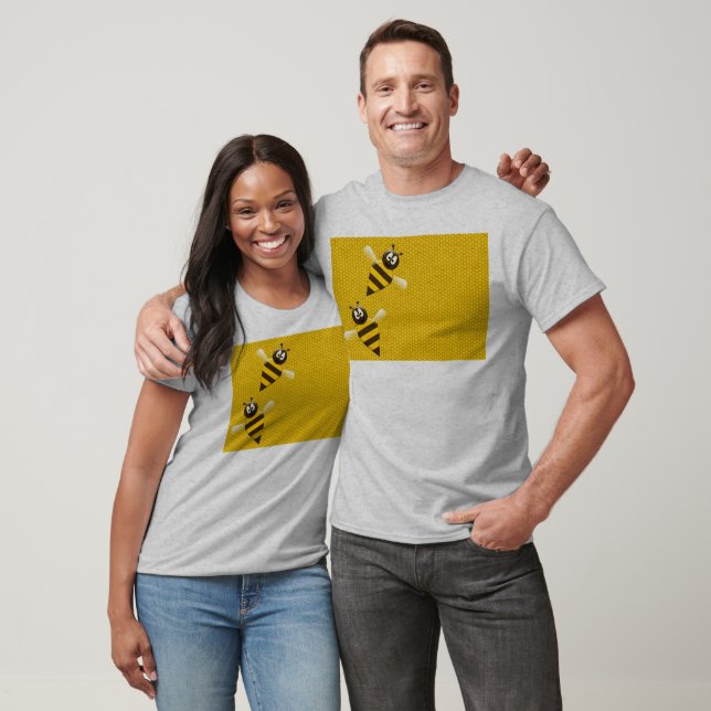 Honey Comb Yellow Gold  Bee Bees Pattern Art T-Shirt (Unisex)
