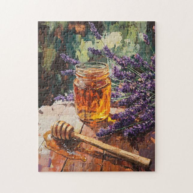 Honey Dipper and Lavender Scenic Jigsaw Puzzle (Vertical)
