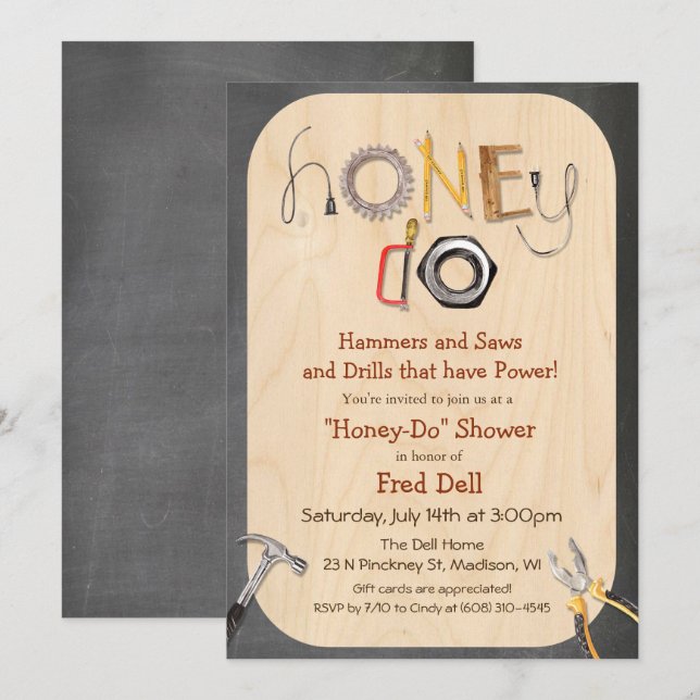 Honey Do Couples Shower Invitation (Front/Back)