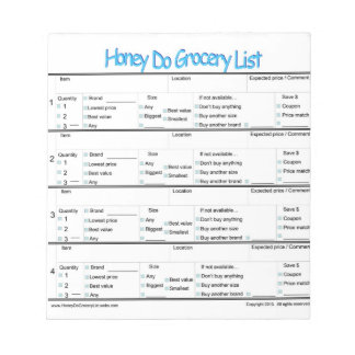 honey do grocery list ... notepad