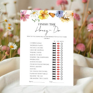 Honey Do List Boho Bridal Shower Game Card