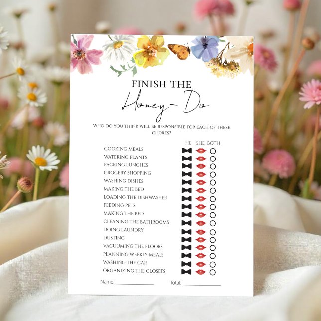 Honey Do List Boho Bridal Shower Game Card (Creator Uploaded)