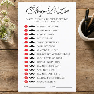 Honey-Do List Bridal Shower Game