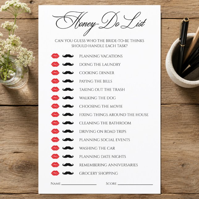 Honey-Do List Bridal Shower Game (Honey-Do List Bridal Shower Game)