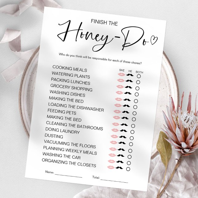 Honey Do List Bridal Shower Game Invitation (Creator Uploaded)