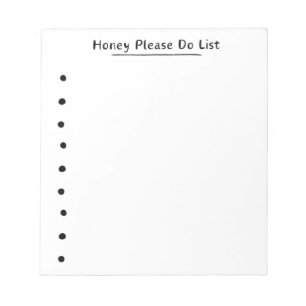 Honey Do List - Checklist - Notepad - Funny Gift 