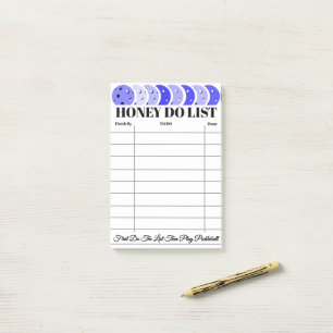 Honey Do List for Chores & Tasks Blue Pickleballs Post-it Notes