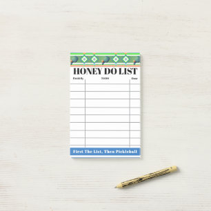 Honey Do List for Chores & Tasks Pickleball Summer Post-it Notes