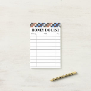Honey Do List for Home & Family Tasks Brown Blue Post-it Notes