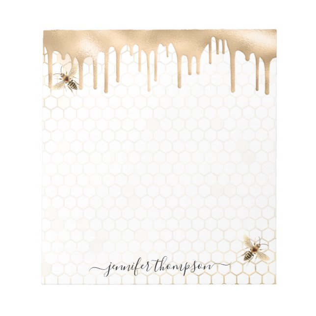 Honey Drip Bee Personalised Notepad (Front)