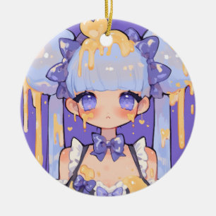 Honey Drip Kawaii Chibi Girl Ceramic Tree Decoration