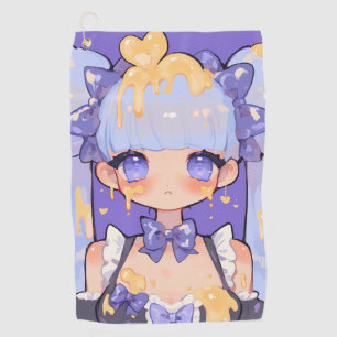 Honey Drip Kawaii Chibi Girl Golf Towel