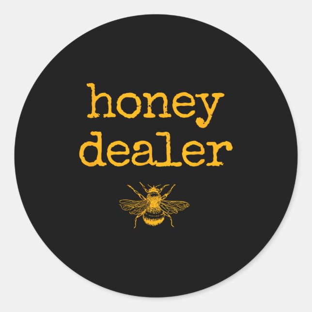Honey Er Retro Honeycomb Honey Bees Funny Beekeeng Classic Round Sticker (Front)