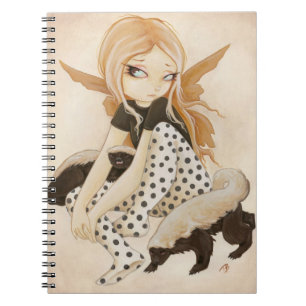 Honey- fairy with honey badgers spiral notebook