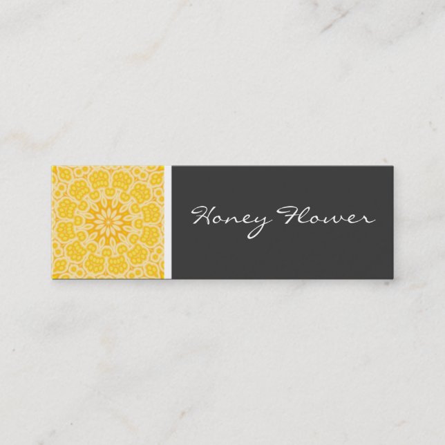 Honey Flower Kaleidoscope Mini Business Card (Front)