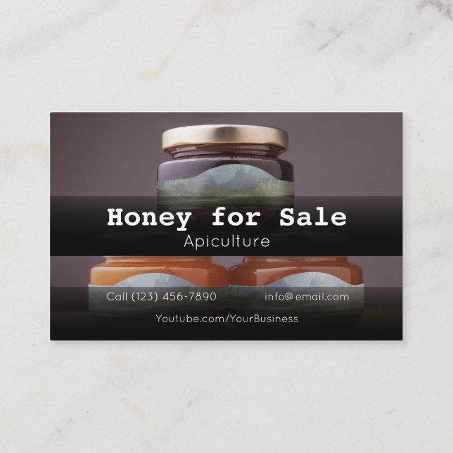 Honey for Sale Apiculture Business Company  Busine Business Card (Back)