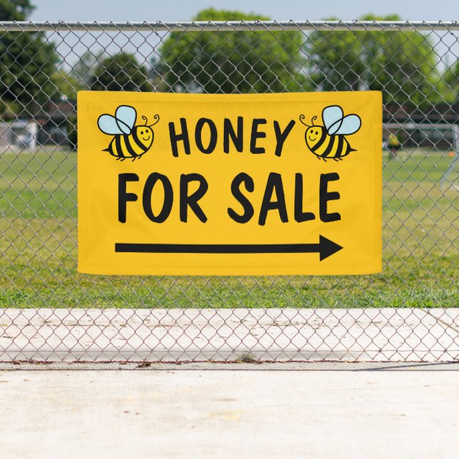 Honey for sale banner sign for beekeeper business (Insitu)