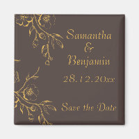 Honey Gold Autumn Floral Wedding Save the Date