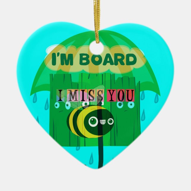 Honey I Miss You So Much Ceramic Tree Decoration (Front)