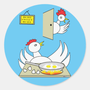 Honey, I'm Home Chickens Classic Round Sticker