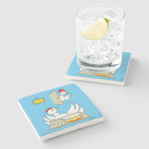 Honey I'm Home Chickens Stone Coaster