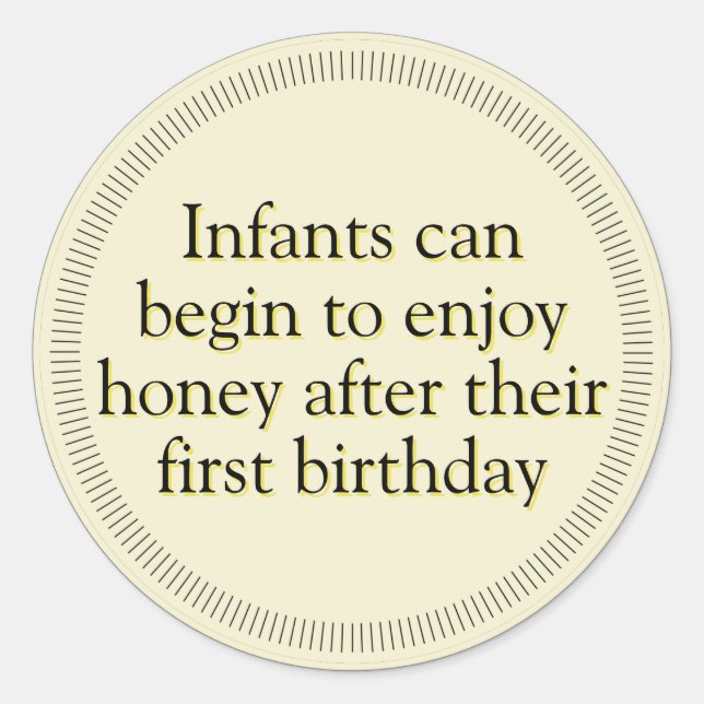 Honey Infant Warning Jet Black Stickers (Front)