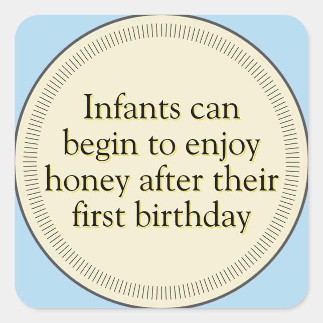 Honey Infant Warning Light Blue Stickers (Front)