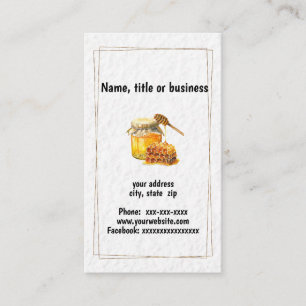 Honey jar and honeycomb business card