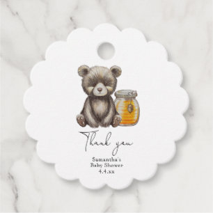 Honey jar and teddy Bear thank you baby shower Favour Tags