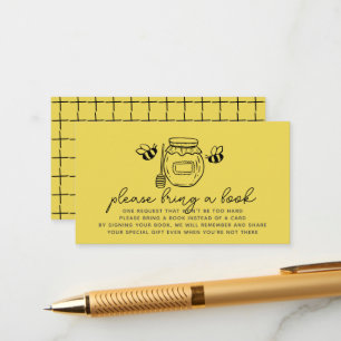 Honey Jar & Bees Baby Shower Book Request Enclosure Card