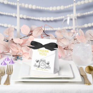 Honey Jar & Bees Hand-drawn White Baby Shower Favour Box