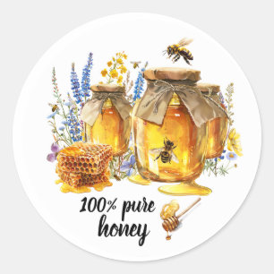 Honey Jar Custom Pure Honey Apiary Stickers