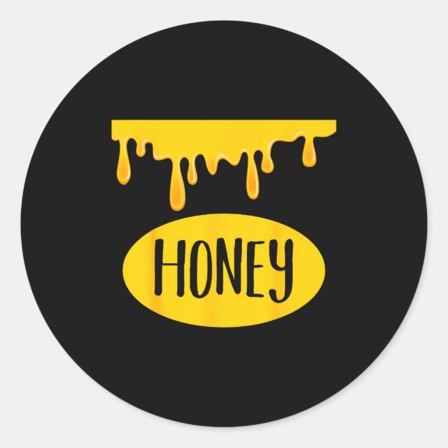 Honey Jar Funny Lazy Matching Costume Honeyt  Classic Round Sticker (Front)