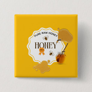 Honey Jar Honeybee Honeycomb Bee Apiary 15 Cm Square Badge