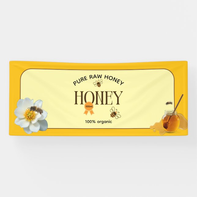 Honey Jar Honeybee Honeycomb Bee Apiary Banner (Horizontal)