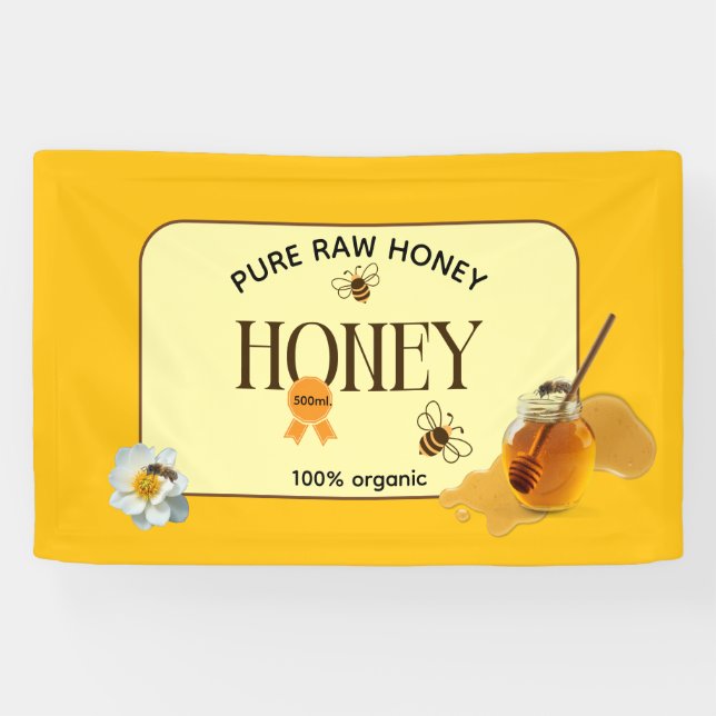 Honey Jar Honeybee Honeycomb Bee Apiary Banner (Horizontal)