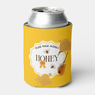 Honey Jar Honeybee Honeycomb Bee Apiary Can Cooler
