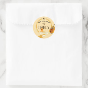 Honey Jar Honeybee Honeycomb Bee Apiary Classic Round Sticker
