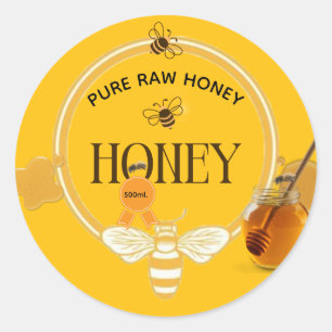 Honey Jar Honeybee Honeycomb Bee Apiary Classic Round Sticker