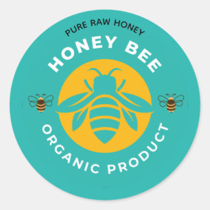Honey Jar Honeybee Honeycomb Bee Apiary Classic Round Sticker