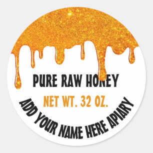 Honey Jar Honeybee Honeycomb Bee Apiary Drips Classic Round Sticker