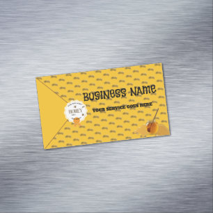 Honey Jar Honeybee Honeycomb Bee Apiary Magnetic Business Card