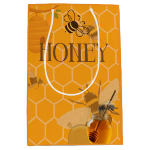 Honey Jar Honeybee Honeycomb Bee Apiary Medium Gift Bag
