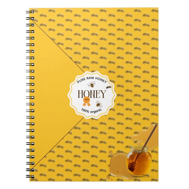Honey Jar Honeybee Honeycomb Bee Apiary Notebook (Front)