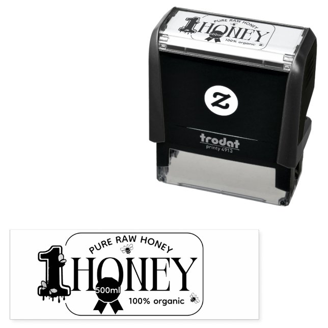 Honey Jar Honeybee Honeycomb Bee Apiary Self-inking Stamp (In Situ)