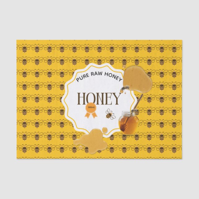 Honey Jar Honeybee Honeycomb Bee Apiary Tissue Paper (Front)