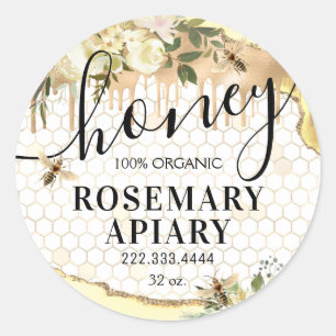Honey Jar Honeycomb Bee Apiary Food Classic Round  Sticker