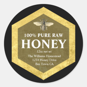 Honey Jar Label   Honey Bee  and Apiary Name