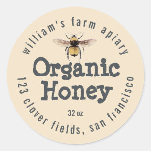 Honey Jar Label Honey Bee Apiary