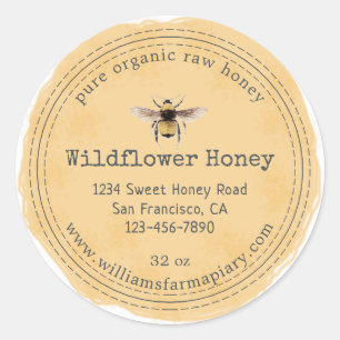 Honey Jar Label Honeybee Apiary